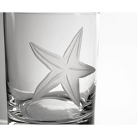 Etched Double Old-Fashioned Glass 14oz - Sea Star