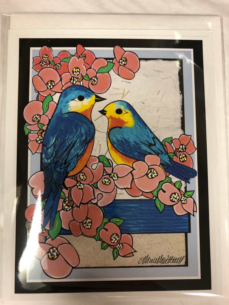 Blue Bird Happiness Notecard by Local Artist Michelle Rothacker