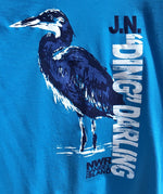 "Ding" Great Blue Heron T-Shirt - Sapphire Blue