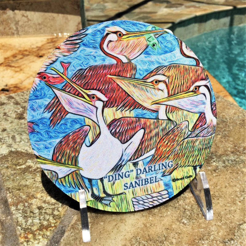 Absorbent Flexible Coasters - "Ding" Darling Wildlife Designs - Made in the USA