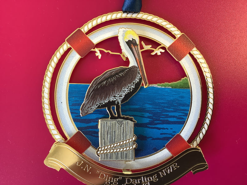 3-D Metal Ornament - "Ding" Darling Pelican