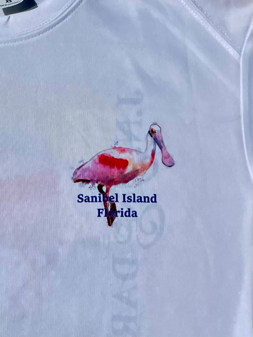 *NEW* Spoonbill Performance Crew Neck Shirt - White - UPF 50