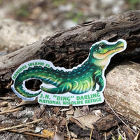 Friendly Alligator 3" - "Ding" Darling Whimsical Art Sticker