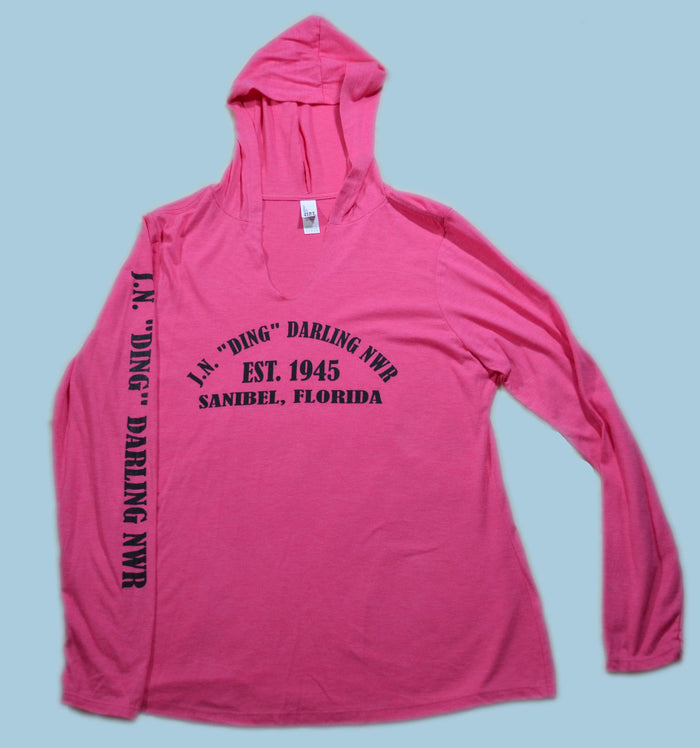 Pink "Ding" Established Ladies Hoodie