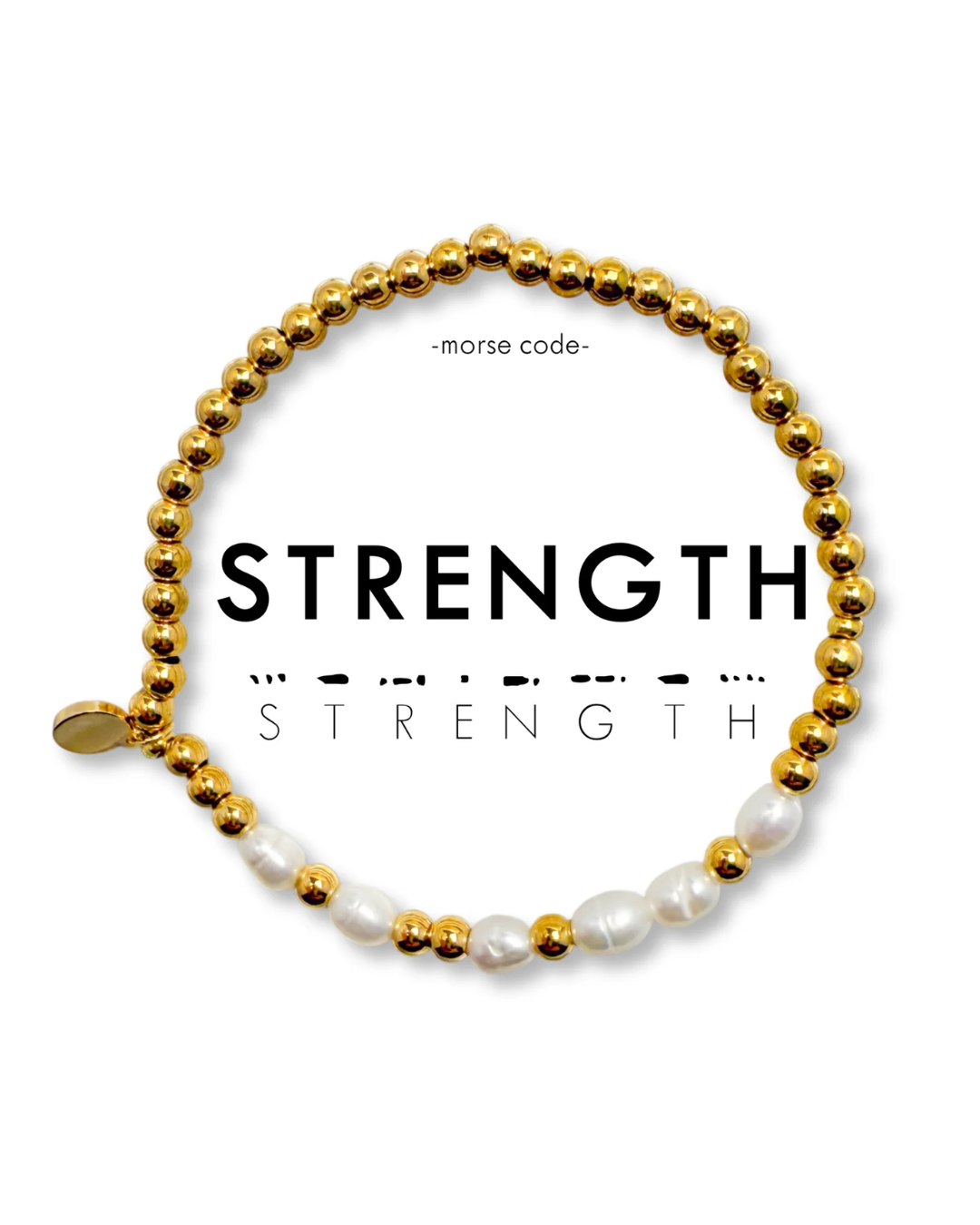 Morse Code Pearl Bracelet Strength