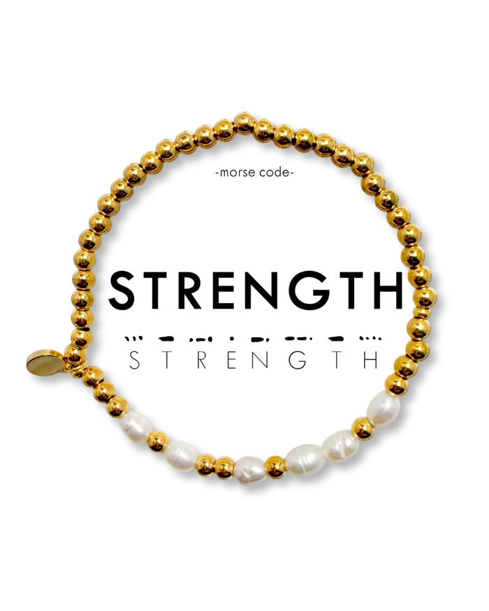 Morse Code Pearl Bracelet Strength
