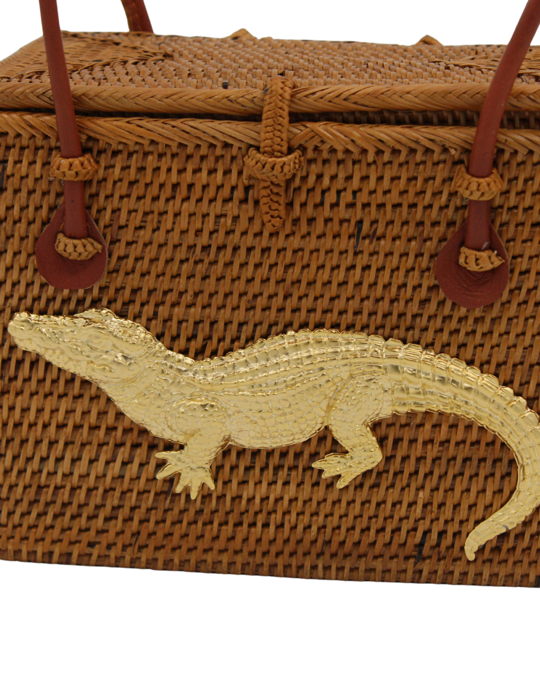 Straw Box Purse - Gator