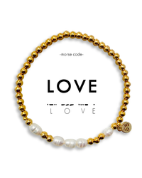 Morse Code Pearl Bracelet Love