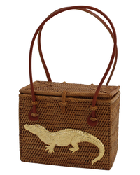 Straw Box Purse - Gator
