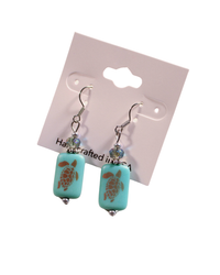 Sea Life Earrings - Rect Turtle