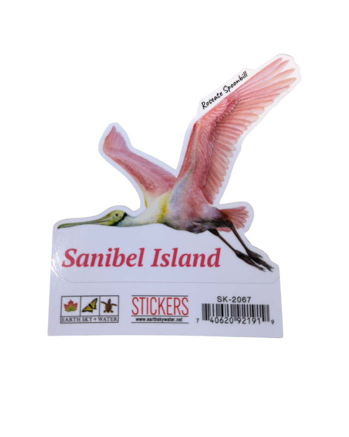 Flying Roseate Spoonbill Sticker