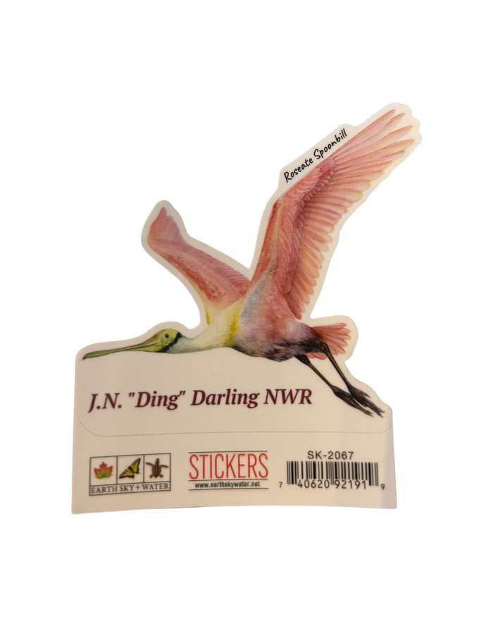 Flying Roseate Spoonbill Sticker