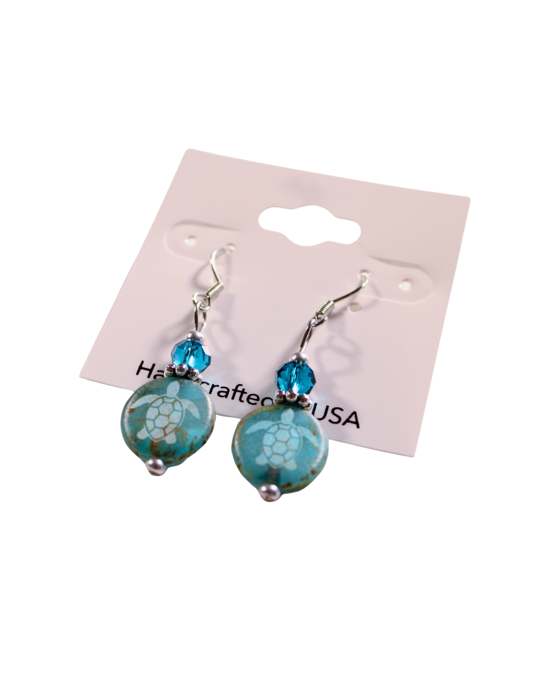 Sea Life Earrings - Round Turtle