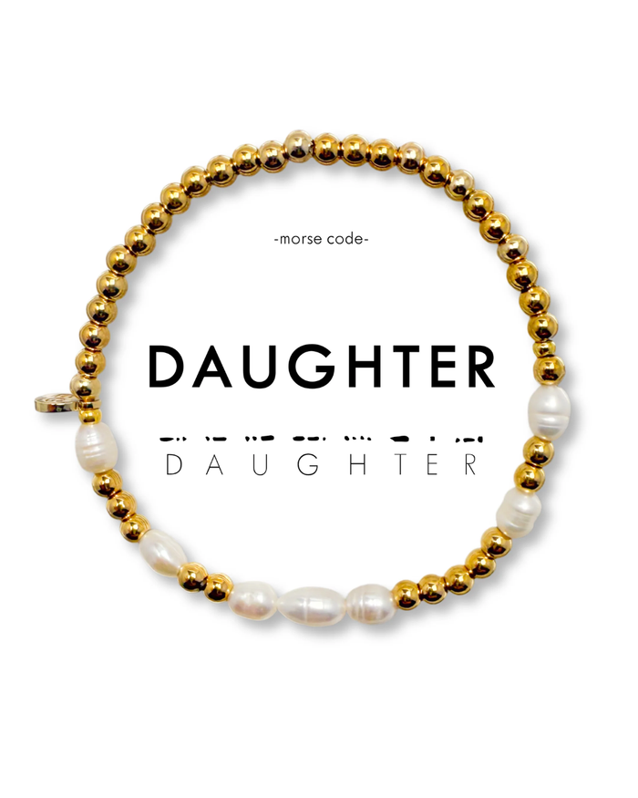 Morse Code Pearl Bracelet Daughter