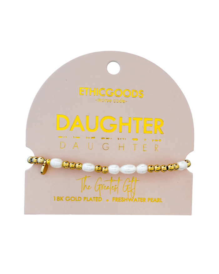 Morse Code Pearl Bracelet Daughter
