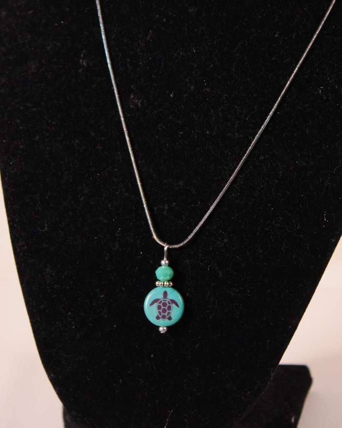 Sea Life Necklace -Round Turtle