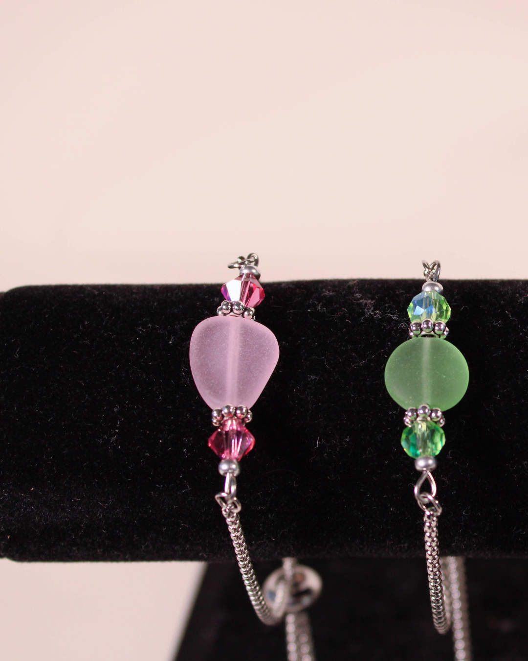 Sea Glass Slider Bracelet - Assorted Colors