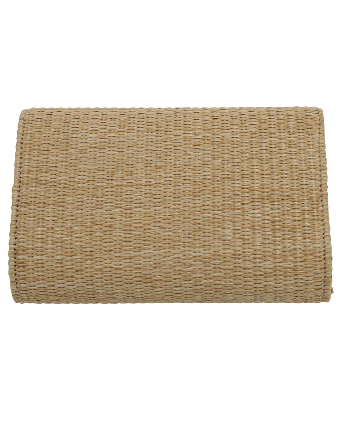 Straw Clutch Purse - small scallop Sand Dollar