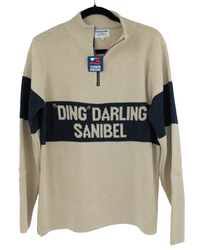 1/4 Zip Sweater "Ding" Camel/Navy