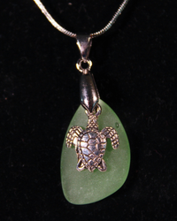 Sea Glass Necklace - Turtle