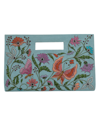 MZ Handbag Green Silk Butterflies