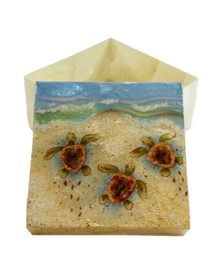 Capiz Box Large Baby Sea Turtle 1237