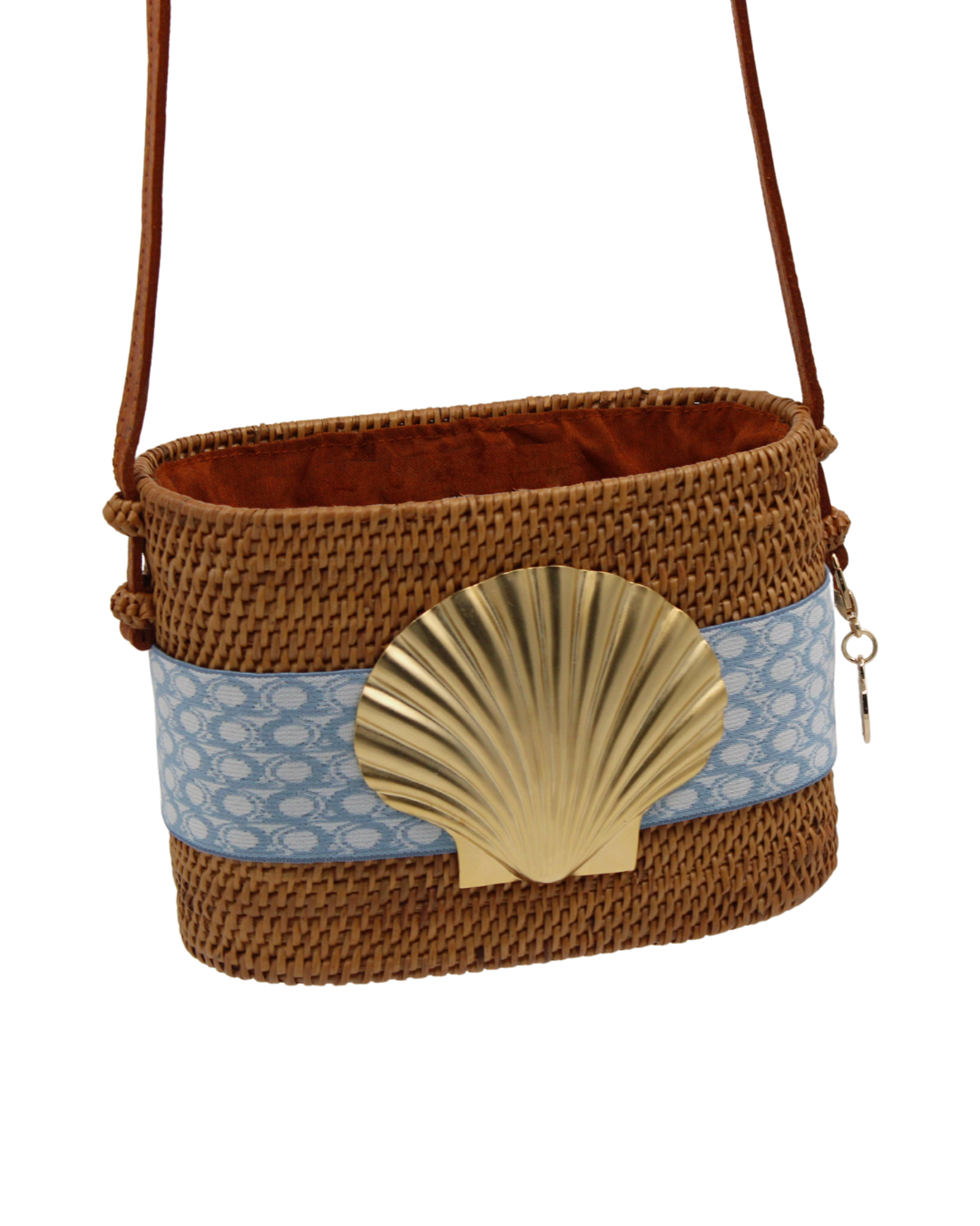 Straw Bucket Purse - Scallop