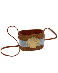 Straw Bucket Purse - Scallop