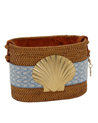 Straw Bucket Purse - Scallop