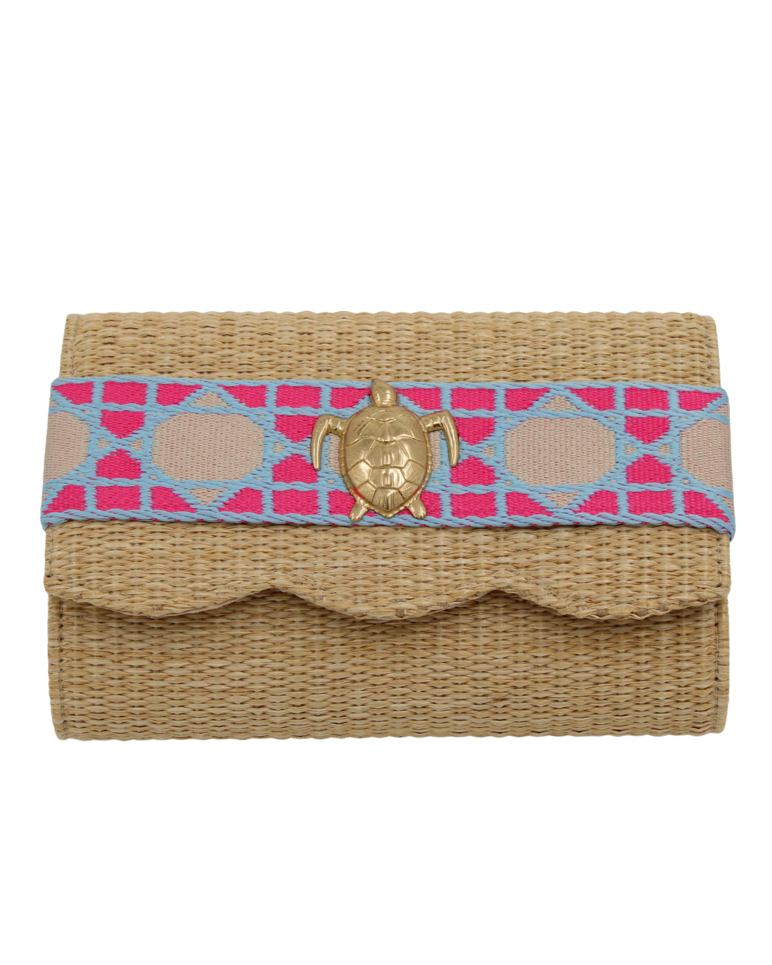 Straw Clutch Purse - small Turtle