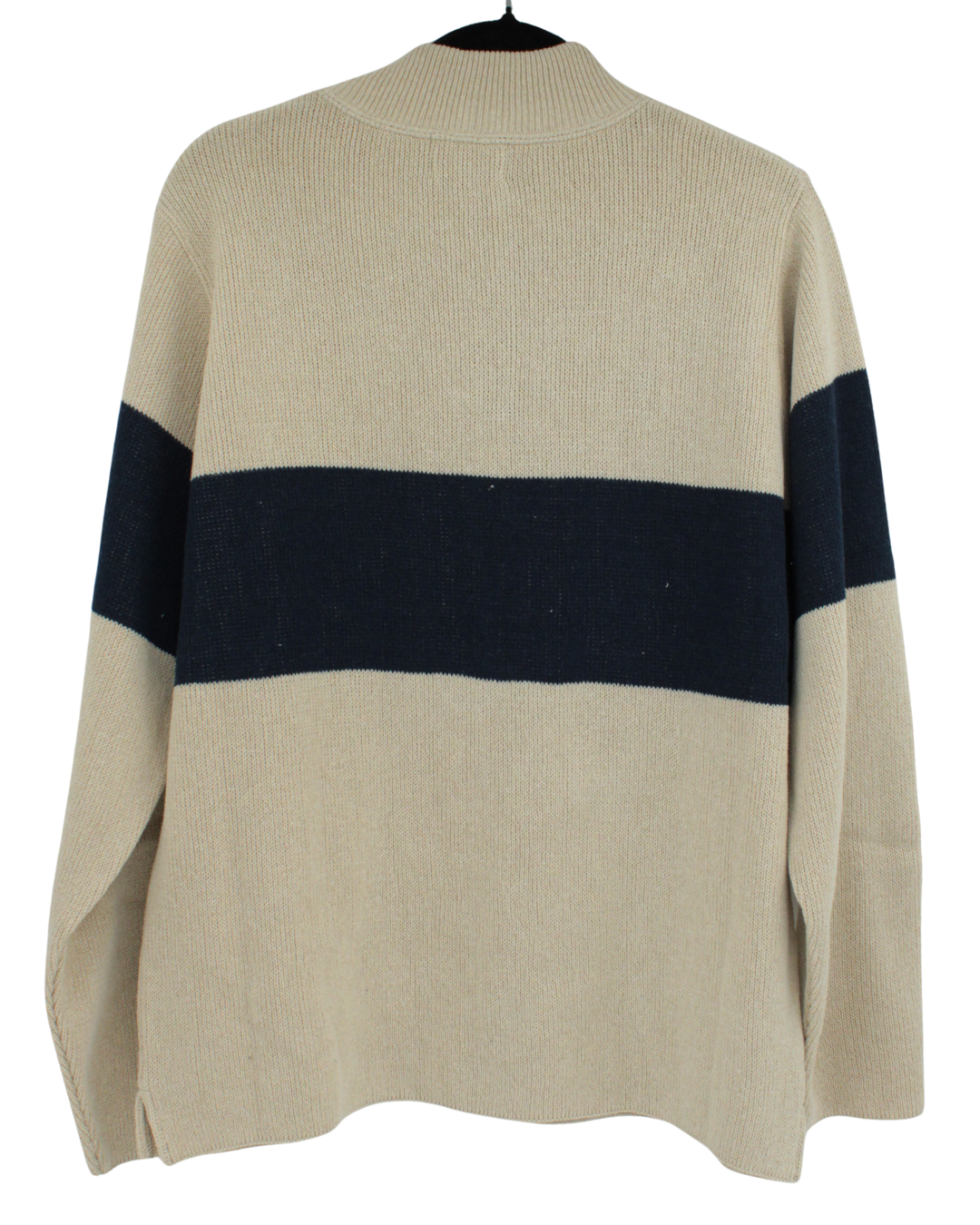 1/4 Zip Sweater "Ding" Camel/Navy