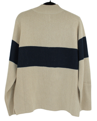 1/4 Zip Sweater "Ding" Camel/Navy