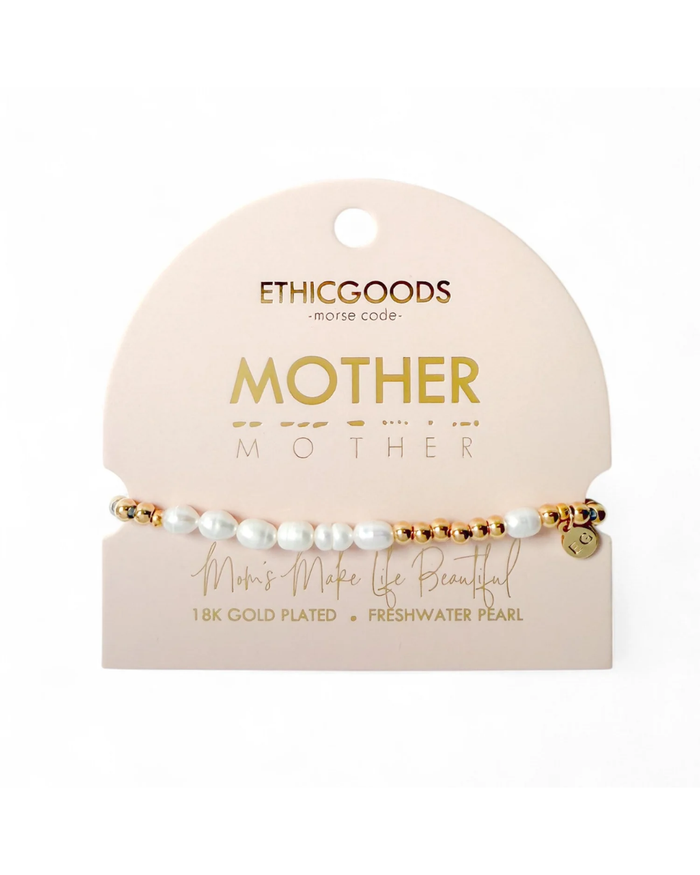 Morse Code Pearl Bracelet Mother
