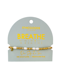 Morse Code Pearl Bracelet Breathe