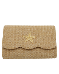 Straw Clutch Purse - small scallop Starfish