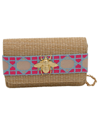 Straw Clutch Purse - small Bee