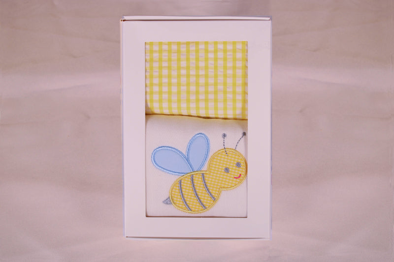 3Ms Bib & Burp Set Blue Bumble Bee