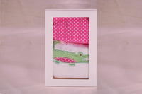 3Ms Bib & Burp Set Pink Alligator