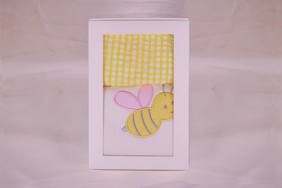 3Ms Bib & Burp Set Pink Bumble Bee
