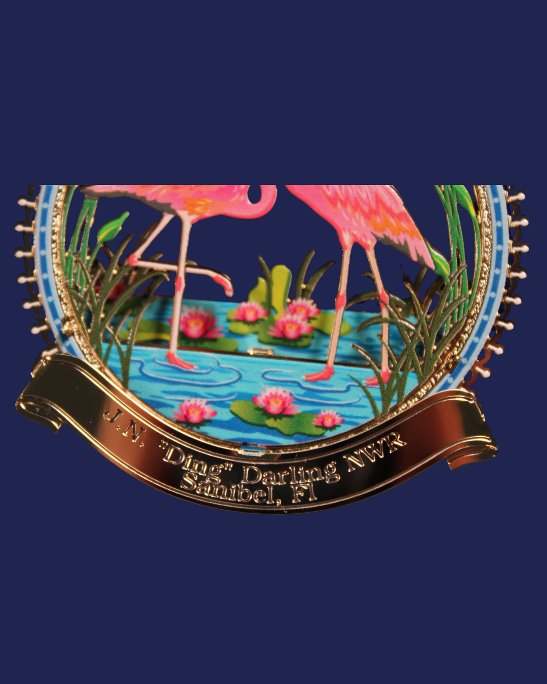 3-D Metal Ornament - "Ding" Darling Flamingo