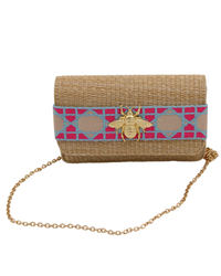 Straw Clutch Purse - small Bee