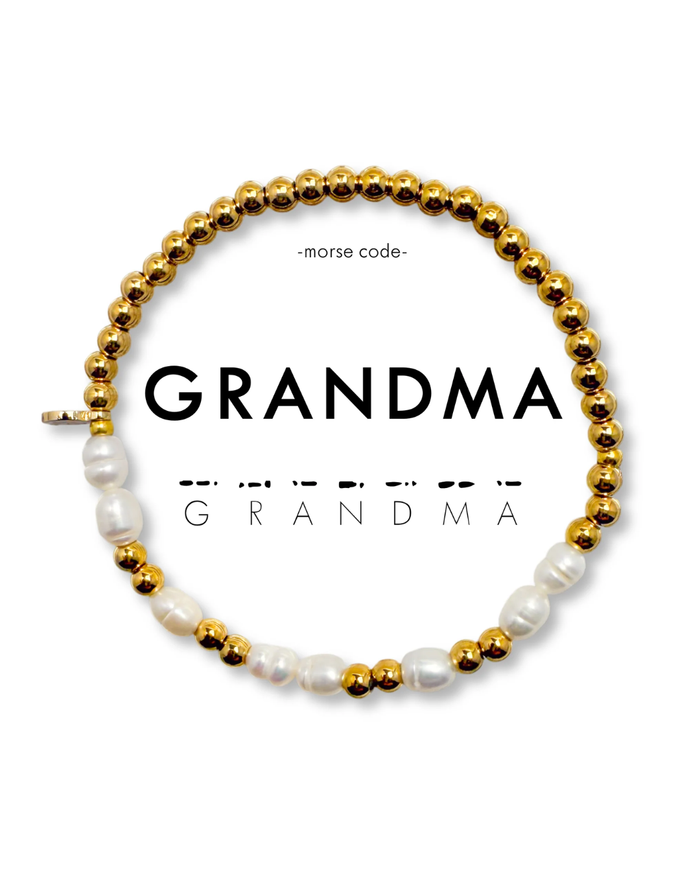 Morse Code Pearl Bracelet Grandma
