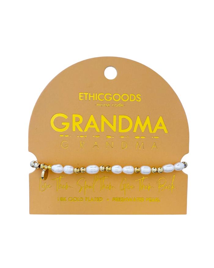 Morse Code Pearl Bracelet Grandma
