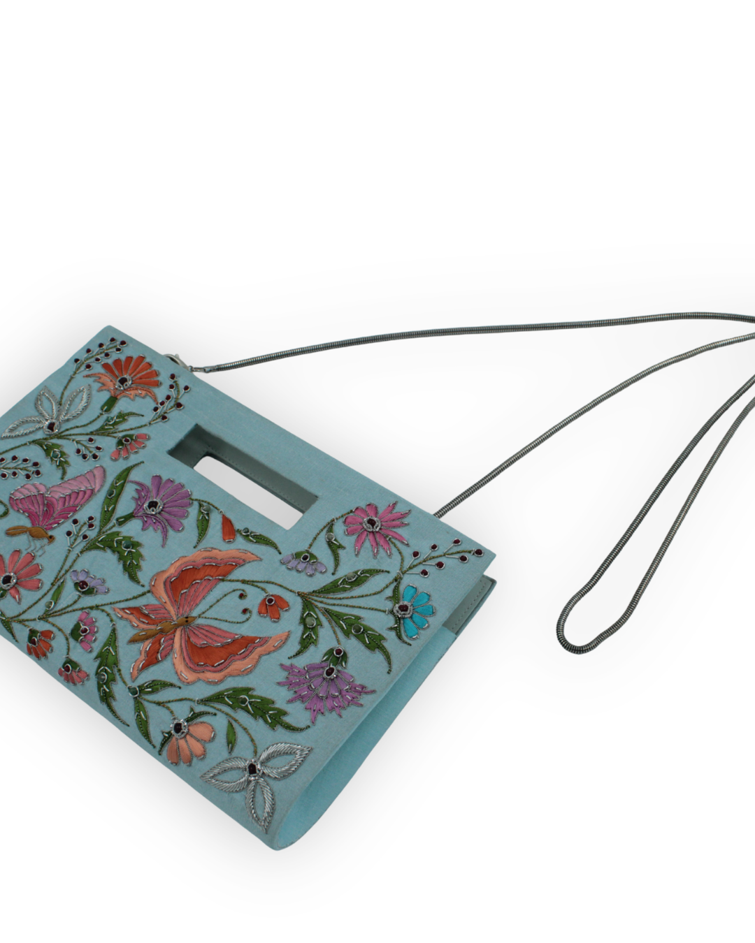 MZ Handbag Green Silk Butterflies