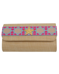 Straw Clutch Purse - large Starfish