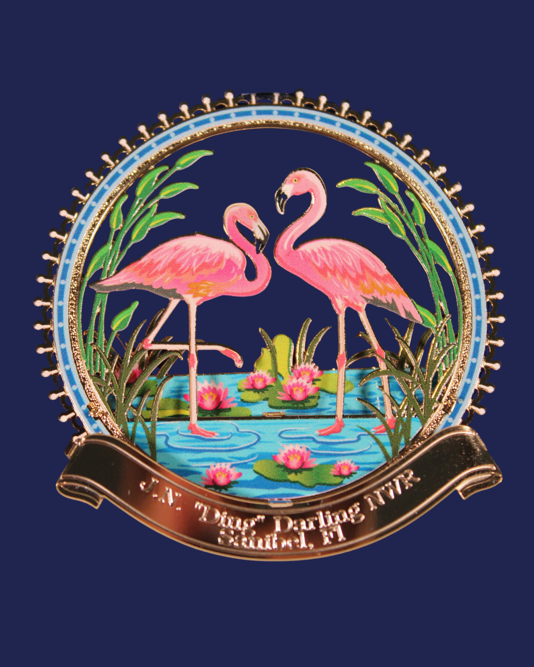 3-D Metal Ornament - "Ding" Darling Flamingo