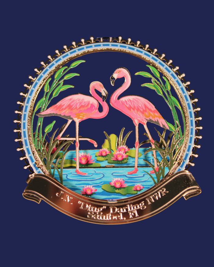 3-D Metal Ornament - "Ding" Darling Flamingo