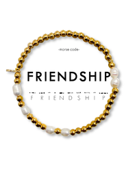 Morse Code Pearl Bracelet Friendship