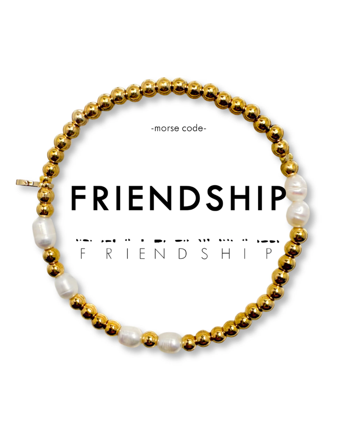 Morse Code Pearl Bracelet Friendship