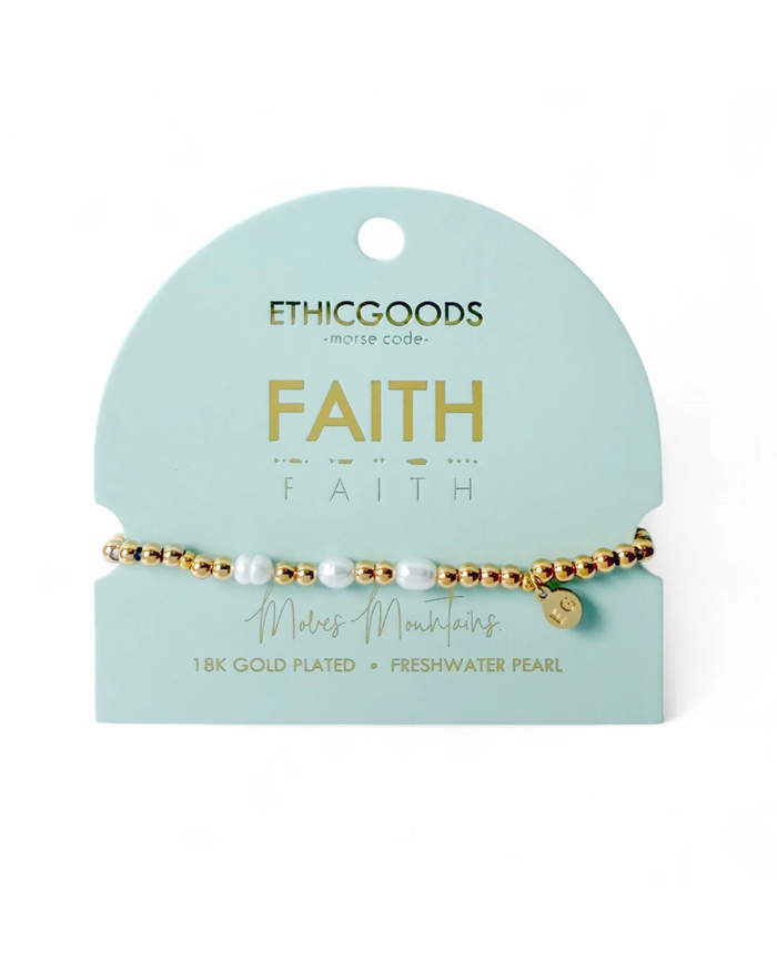 Morse Code Pearl Bracelet Faith